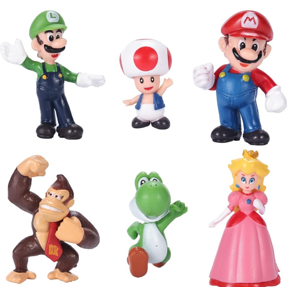 NWT Super Mario Action Figure Set - Multicolor 2in
